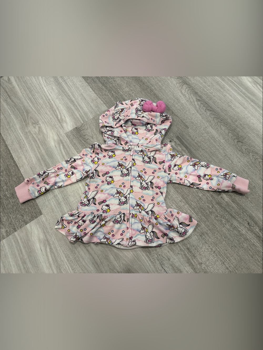 Posh Peanut Hello Kitty Unicorn Zip Hoodie - Pastel Pink